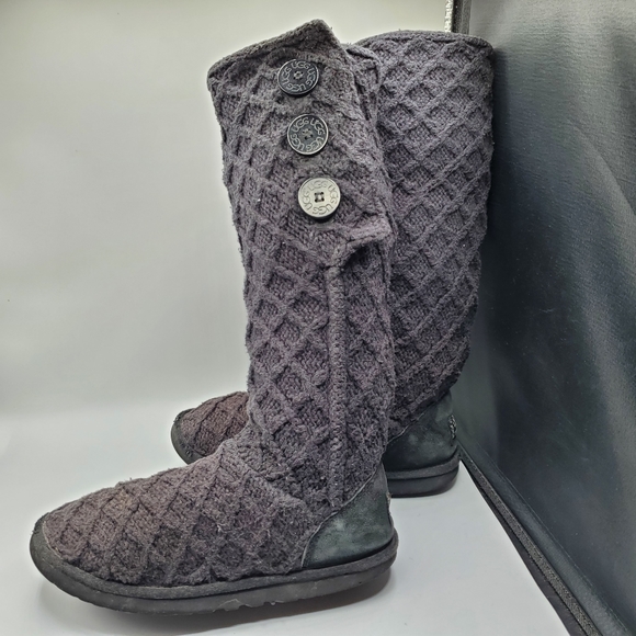 Ugg Australia 16" tall rare lattice knit Cardy boots size 8 - Picture 10 of 15